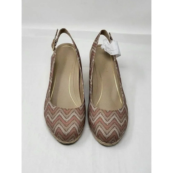 Vionic Aruba Coralina dusty pink Chevron Espadrille Wedge Comfort Shoes size 10 - Picture 4 of 8